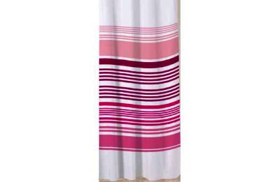 Sabichi Stripe Shower Curtain - Raspberry.